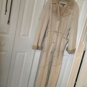 Patchwork ankle length coat